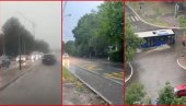 УЛИЦЕ ПОД ВОДОМ, ТУКУ ГРОМОВИ НАД ПРЕСТОНИЦОМ: РХМЗ ниже упозорења, Србија на удару јаког невремена (ВИДЕО)