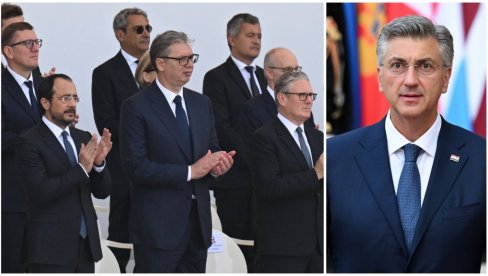 CIRKUS U HRVATSKOJ! Pokušali da opravdaju zašto je Vučić u prvom, a Plenković u drugom redu - i još više se zakopali (FOTO)