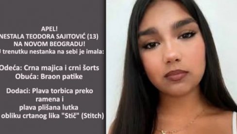 НЕСТАЛА ТЕОДОРА САЈИТОВИЋ (13) НА НОВОМ БЕОГРАДУ: Губи јој се сваки траг након изласка у продавницу, породица сумња да је са несталим позна