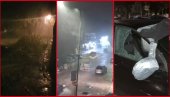 УЛИЦЕ ПОД ВОДОМ, ВЕТАР НОСИО СВЕ ПРЕД СОБОМ: Снажно невреме се сручило на Србију, призори застрашујући (ВИДЕО)
