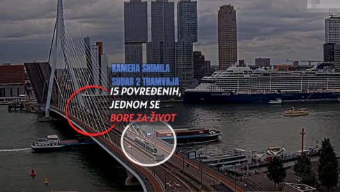 (УЗНЕМИРУЈУЋ СНИМАК) Судар 2 трамваја нас мосту - минимум 15 повређених, један критично! Први јурио, други стајао - Ротердам то не памти
