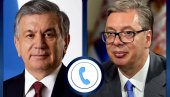 ВУЧИЋ РАЗГОВАРАО СА ПРЕДСЕДНИКОМ УЗБЕКИСТАНА: Значајан потенцијал за заједничке пројекте и рођенданска честитка