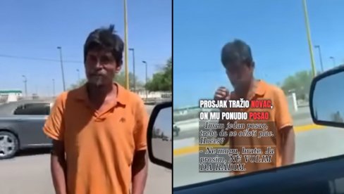 ПРОСЈАКУ ПОНУДИО ПОСАО, ДОБИО ОДГОВОР: Не брате, ја просим - не волим да радим (видео)